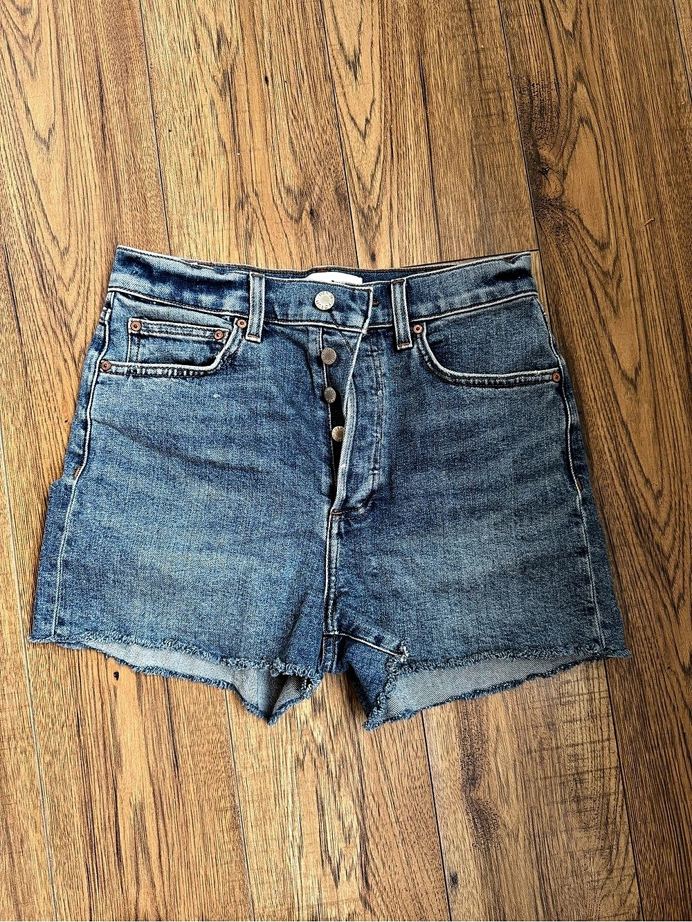 Denim Forum The '50s Arlo Hi-Rise Denim Short Women's Blue Denim Shorts